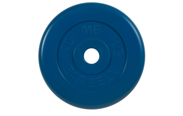 Диск обрезиненный d51мм MB Barbell MB-PltC51-20 20кг синий 600_380