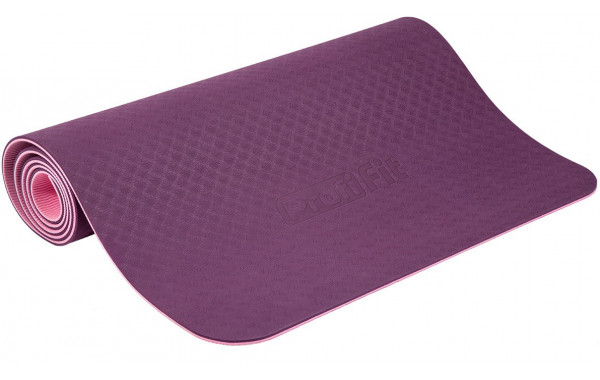 Коврик для йоги и фитнеса Profi-fit 6 мм, профессиональный фиолетово-розовый 173x61x0,6 600_380