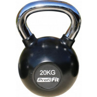 Гиря обрезиненная с хромированной ручкой Profi-fit 20кг
