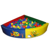 Сухой бассейн разборный угловой (r130см, h30см, b10см), расчитан на 500 шариков DSAthletic