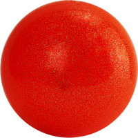 Мяч для художественной гимнастики однотонный d19 см ПВХ AGP-19-06 оранжевый с блестками