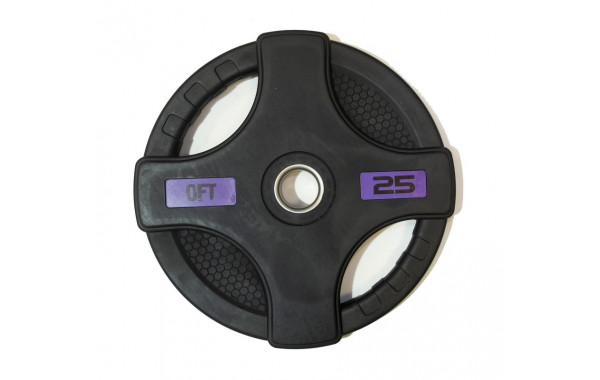Диск олимпийский обрезиненный Original Fit.Tools с двумя хватами 25 кг FT-2HGP-25 черный 600_380