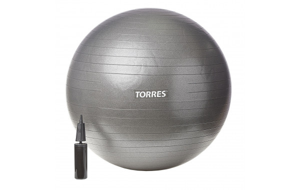 Мяч гимнастический d85 см Torres с насосом AL121185BK темно-серый 600_380