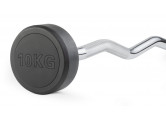 Штанга неразборная обрезиненная 10 кг. Изогнутый гриф VictoryFit VF-DX5100