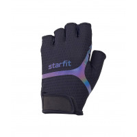 Перчатки для фитнеса Star Fit WG-103, черный/светоотражающий