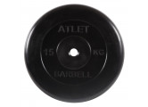 Диск обрезиненный d26мм MB Barbell MB-AtletB26-15 15кг черный