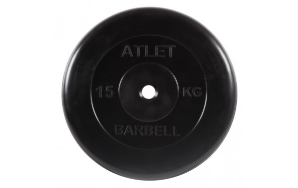Диск обрезиненный d26мм MB Barbell MB-AtletB26-15 15кг черный 600_380