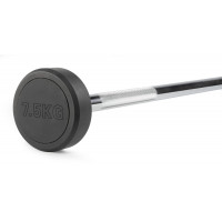 Штанга неразборная обрезиненная 7,5 кг. Прямой гриф VictoryFit VF-DX4075