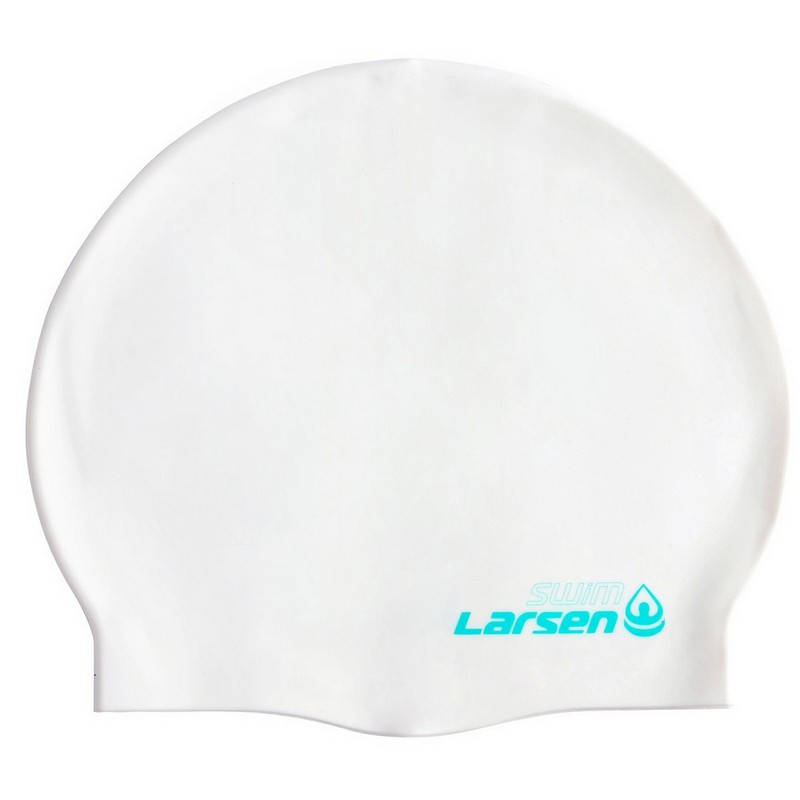 фото Шапочка для плавания larsen mc43, силикон, белый