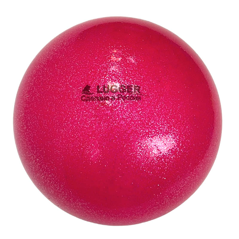 Мяч для художественной гимнастики Lugger однотонный d=15 см (малиновый с блестками)