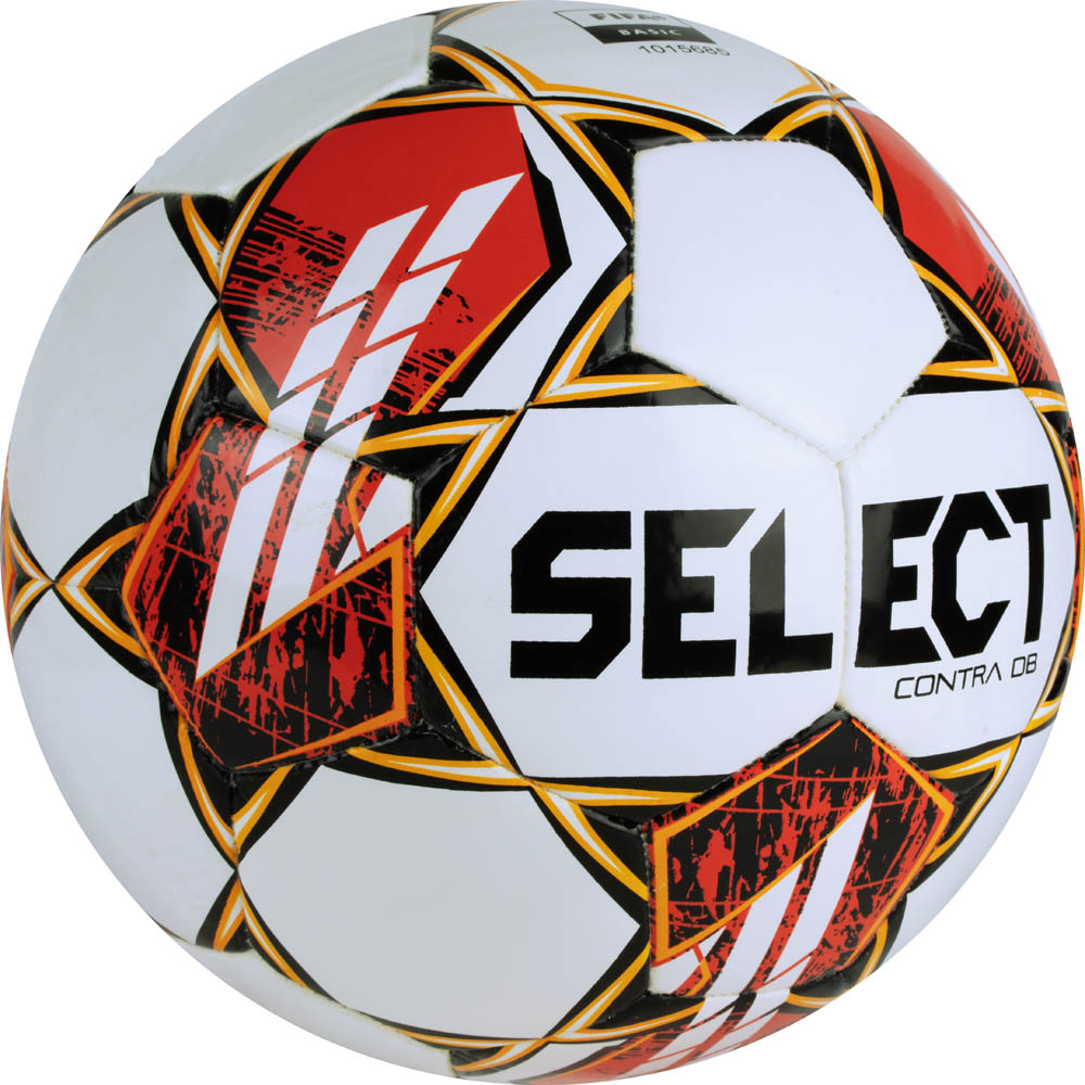 Мяч футбольный Select Contra DB V23, 0854160300, р.4, FIFA Basic, 32 пан, ПУ, гибрид.сш, бел-чер-красн 1000_1000