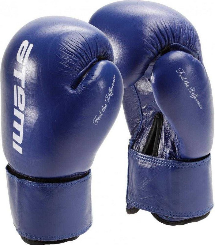 фото Перчатки боксерские, натуральная кожа atemi ltb19009 синий, 8 oz
