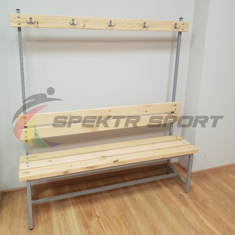 Скамейка с вешалкой для раздевалок, 160 см Spektr Sport разборная 800_800