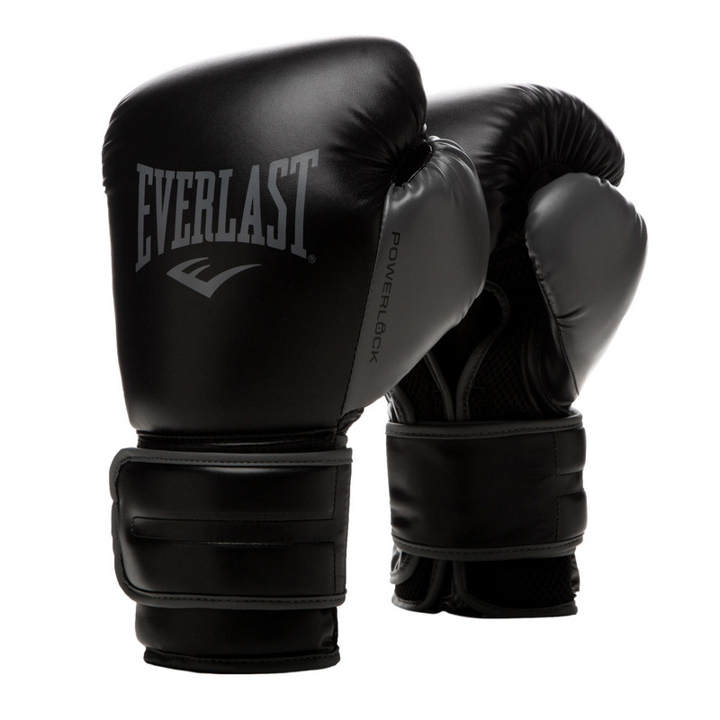 фото Боксерские перчатки тренировочные everlast powerlock pu 2 14oz черн. p00002285