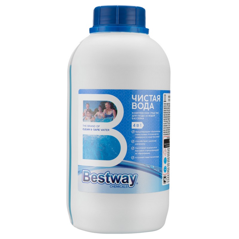 Купить Чистая вода 4в1 Комплексное жидкое средство для ухода за водой бассейна, флакон 750 мл(OW075LBW) Bestwаy Chemicals B1909212, Bestway