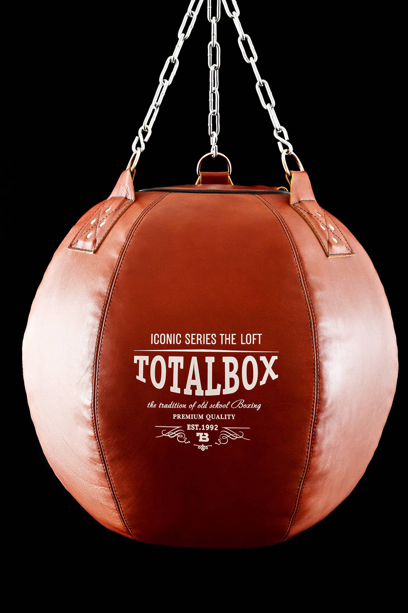 фото Груша кожаная боксерская loft шар 45 кг totalbox гбк лф 62x75-45 черный, коричневый