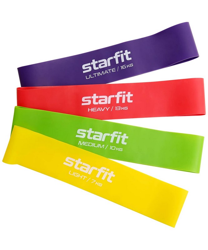 фото Фитнес-резинки star fit core, латекс es-203 комплект неон, 4 шт