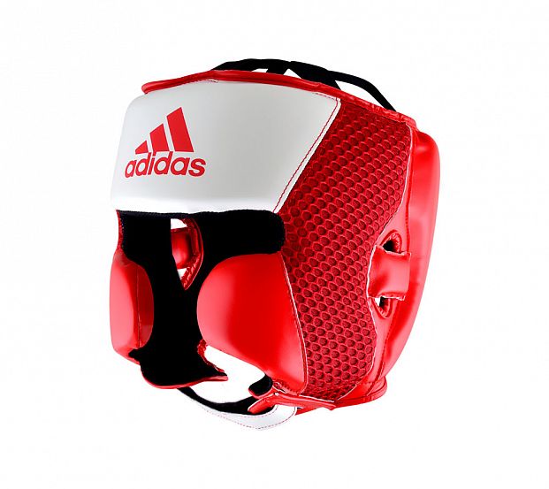 Шлем боксерский Adidas Hybrid 150 Headgear adiH150HG красно-белый,  - купить со скидкой