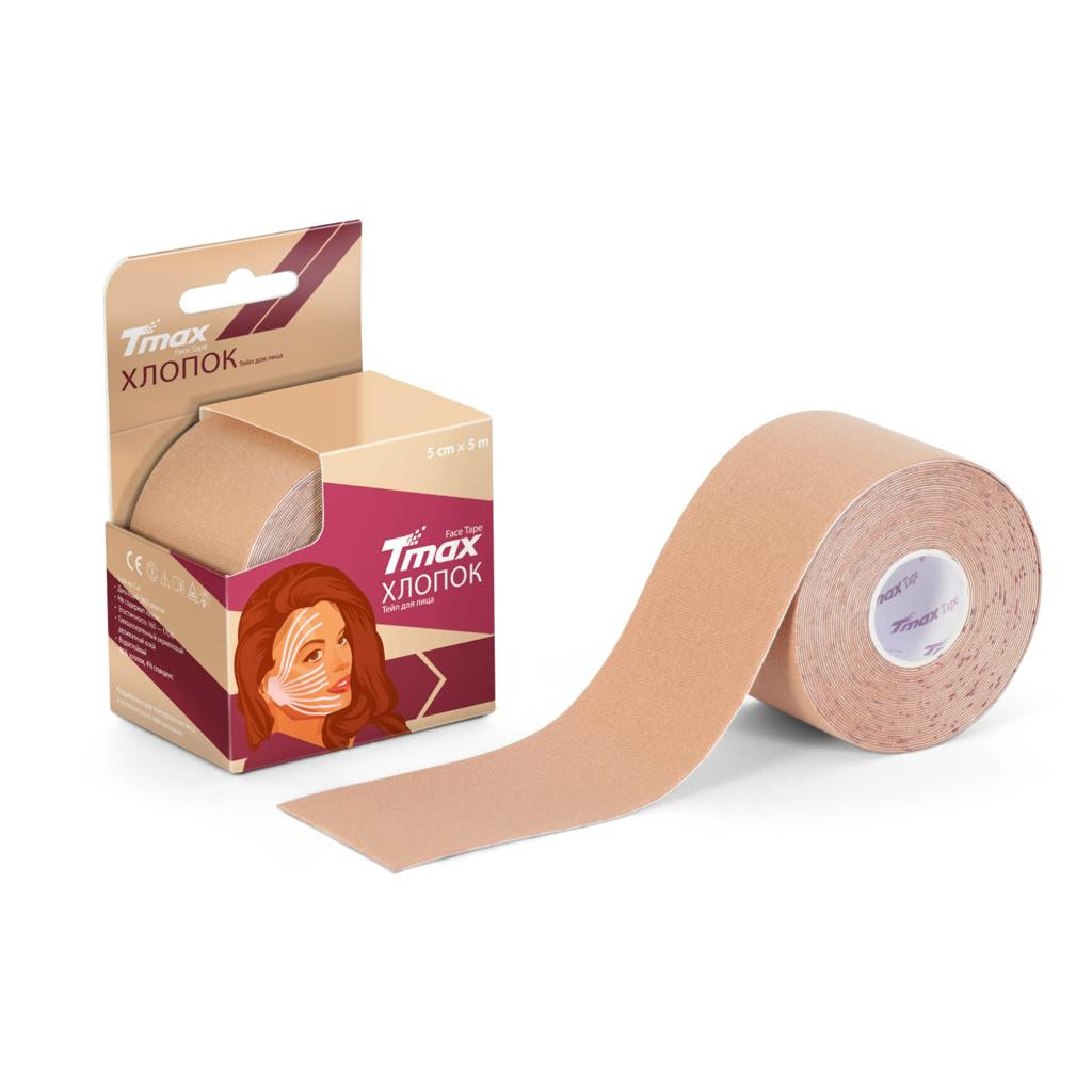 фото Тейп кинезиологический tmax beauty tape (5cmw x 5ml), хлопок, бежевый