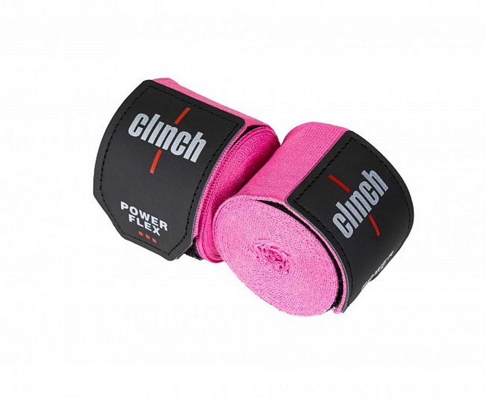 Бинты боксерские 350см Clinch Boxing Hand Wrap Power Flex C239 розовый 976_800