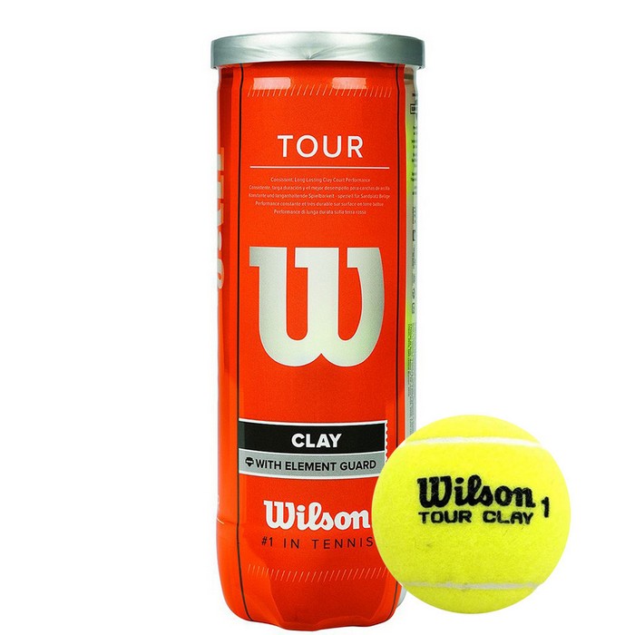 фото Мяч теннисный wilson tour clay, wrt108900 4 шт, желтый