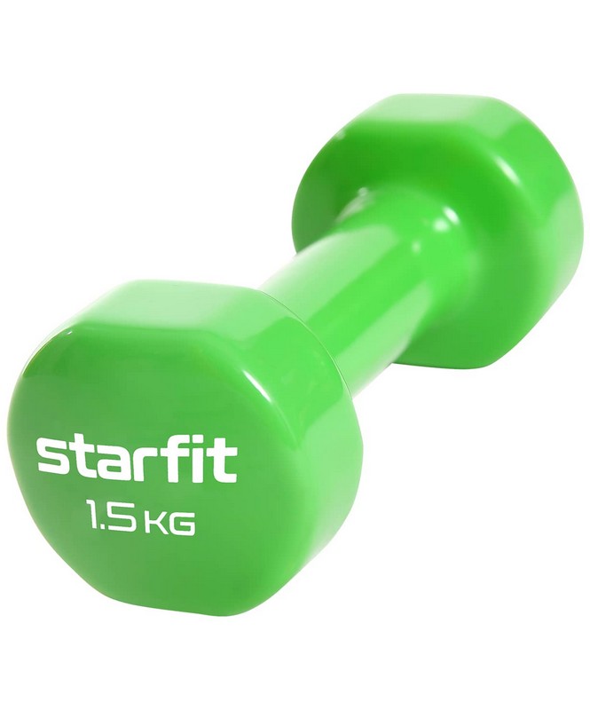 Купить Гантель виниловая, 1,5 кг Star Fit Core DB-101 зеленый,
