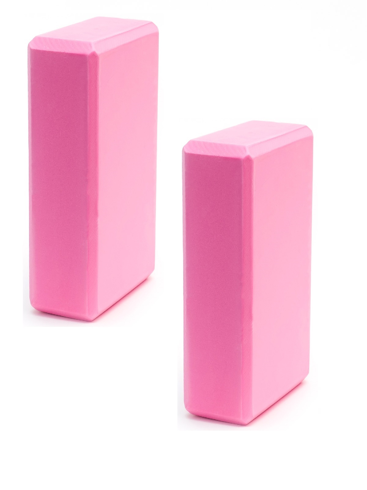 Набор йога блоков полумягких 2 штуки 22,3х15х7,6см Sportex из вспененного ЭВА (E40573) BE300-3 розовый - фото 1