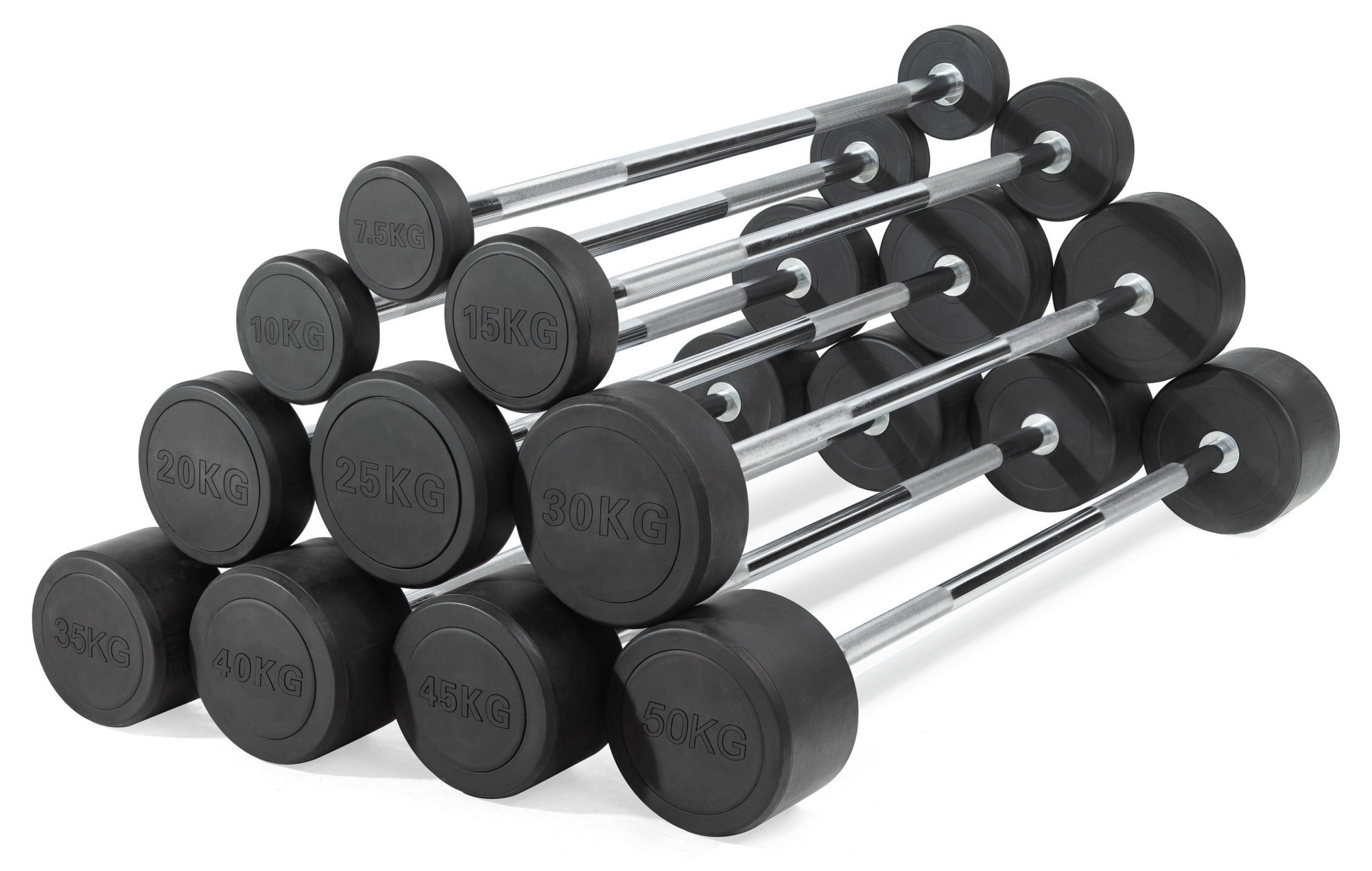 Штанга неразборная обрезиненная 50 кг. Прямой гриф VictoryFit VF-DX4500 2000_1270
