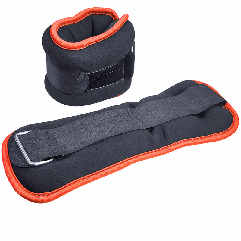 Купить Утяжелители Sportex (2х1,0кг) (нейлон) в сумке (черный с оранжевой окантовкой) ALT Sport HKAW104-2,
