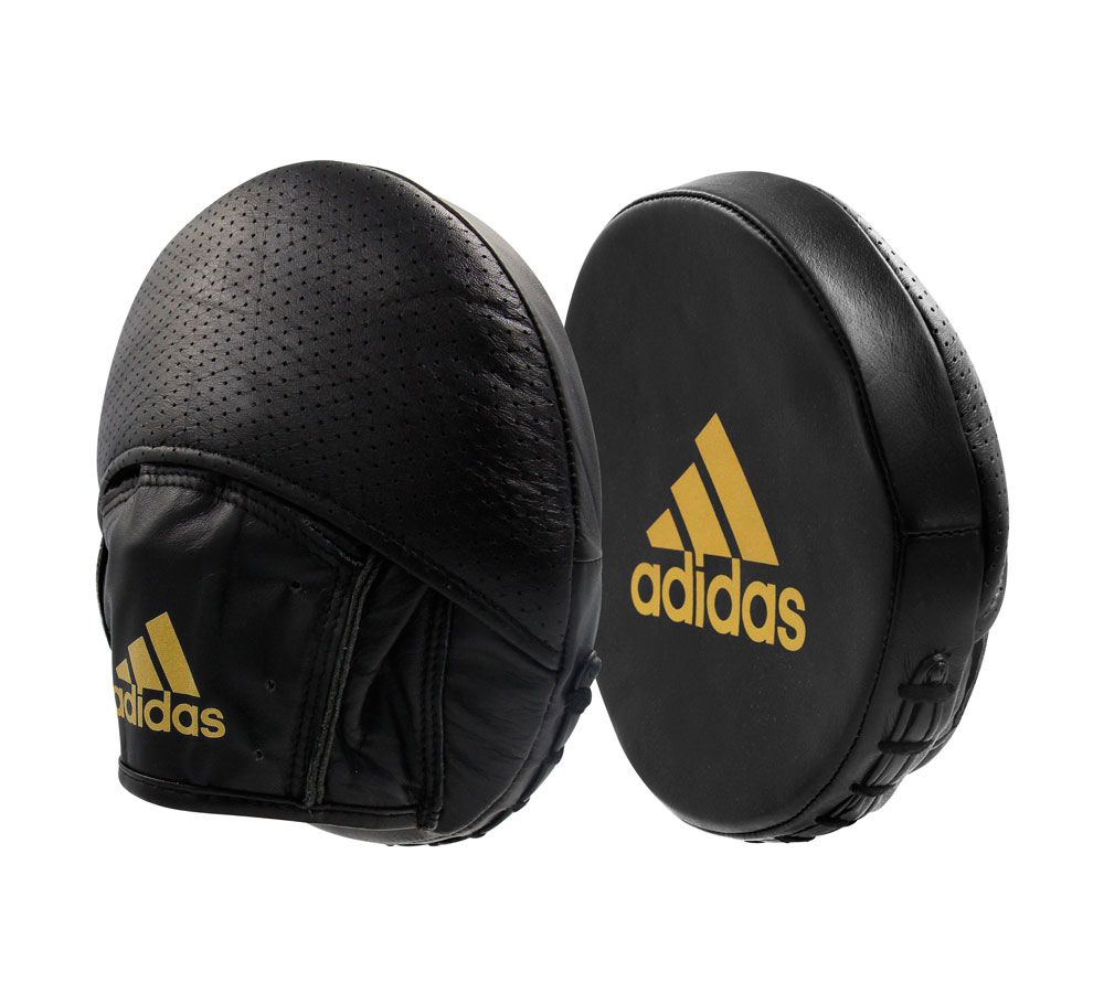 фото Лапы speed disk punching mitt leather черно-золотые adidas adisdp01