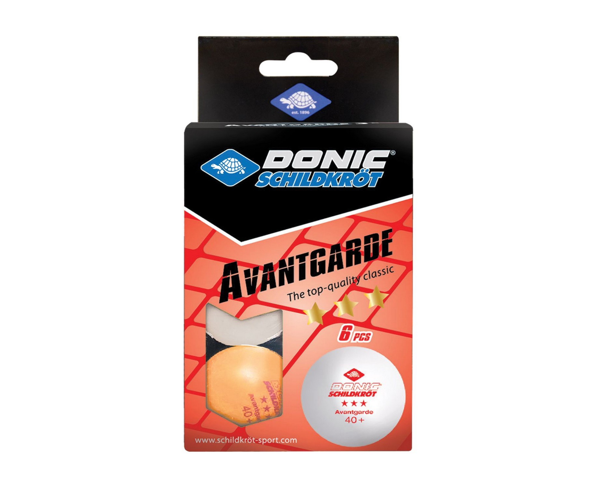 Мячики для настольного тенниса Donic Avantgarde 3* 40+, 6 штук 608533 белый + оранжевый - фото 1