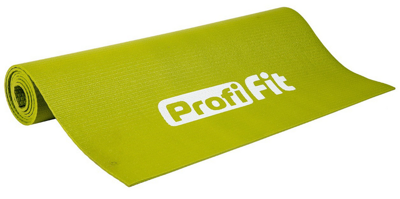 фото Коврик для йоги и фитнеса profi-fit 4 мм, проф плюс (светло-зеленый) 173x61x0,4