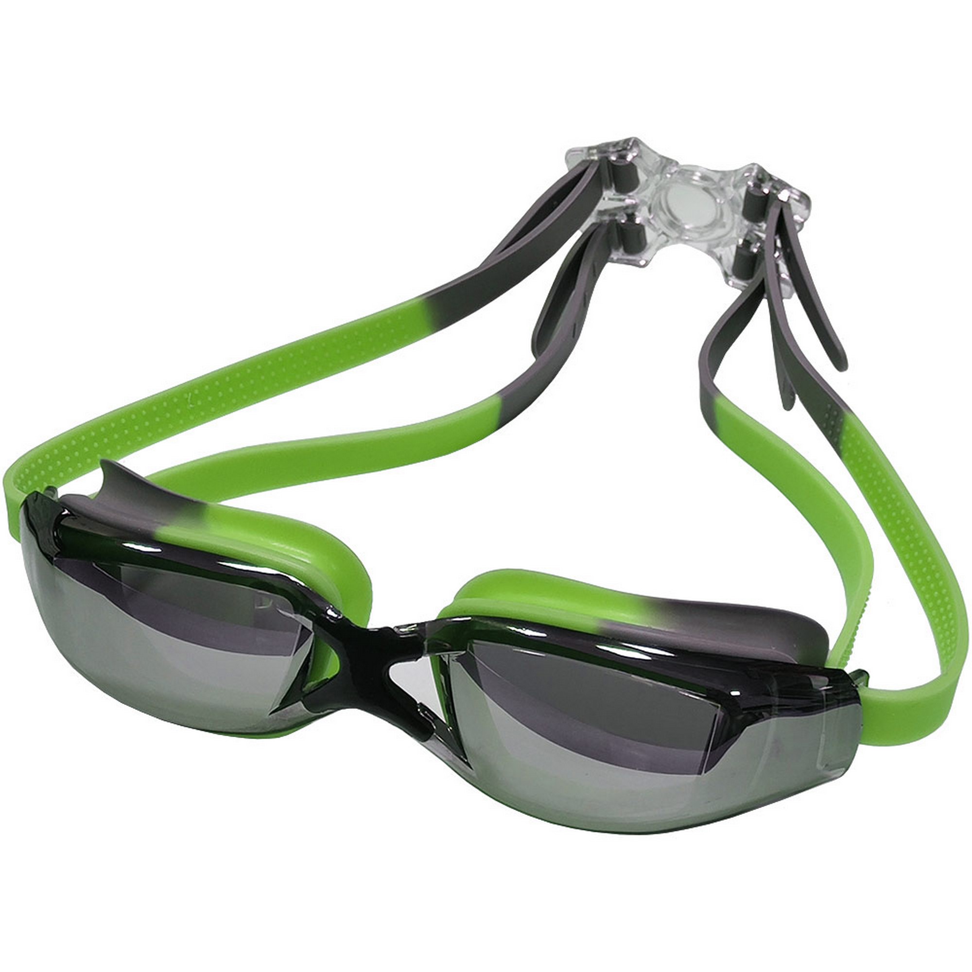 Купить Очки для плавания зеркальные взрослые Sportex E39690 зелено-серый,