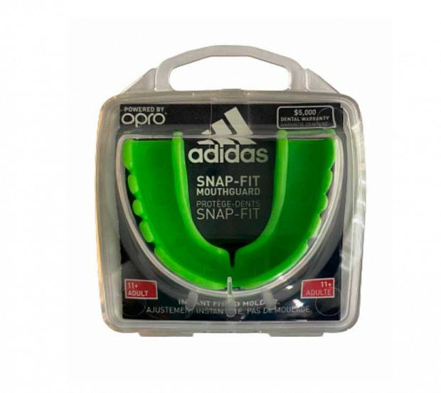 Капа одночелюстная Adidas Opro Snap-Fit Mouthguard зеленая adiBP30 620_553