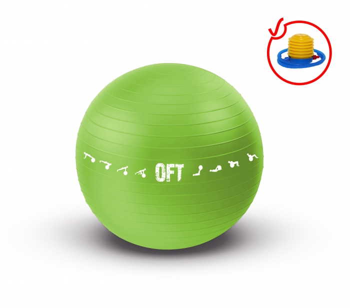 Гимнастический мяч Original Fit.Tools FT-GBPRO-65GN (65 см) зеленый,  - купить со скидкой