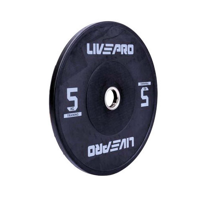 фото Бампированный диск 5кг live pro black rubber bumper plate nl\lp8038-5\00-00-00