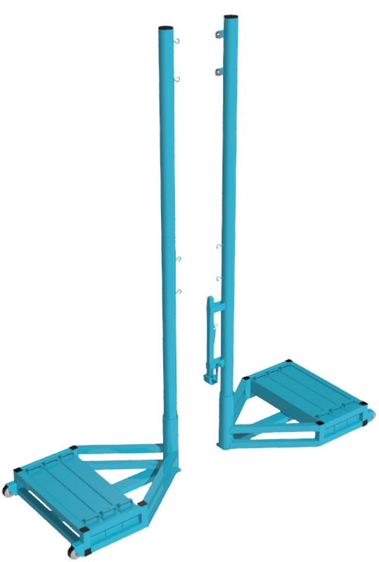 

Стойки волейбольные с механизмом натяжения, труба круглая 76мм, передвижная с противовесом 80кг на каждую стойку DSAthletic