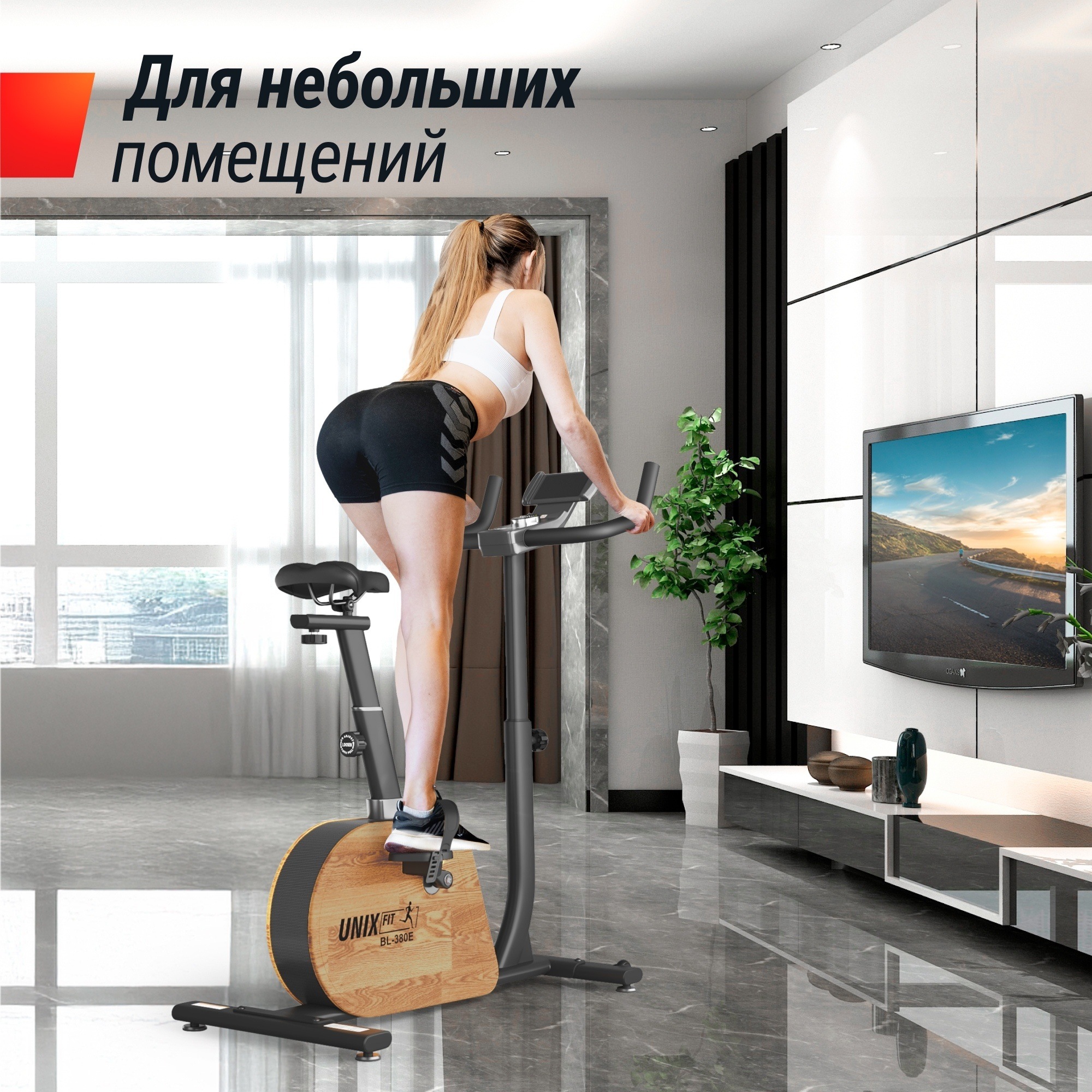 Велотренажер UnixFitt BL-380E Wood MBBL380E 2000_2000