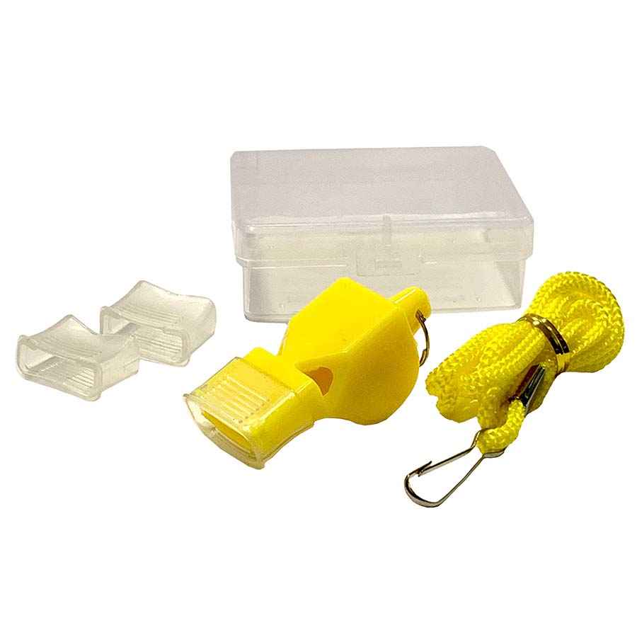 Свисток "Classic" пластиковый в боксе, без шарика, на шнурке (желтый) Sportex E39267-3 900_900
