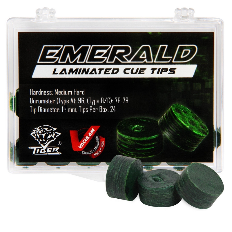 Наклейка для кия Tiger Emerald ?14мм Мedium/Нard, 1шт.