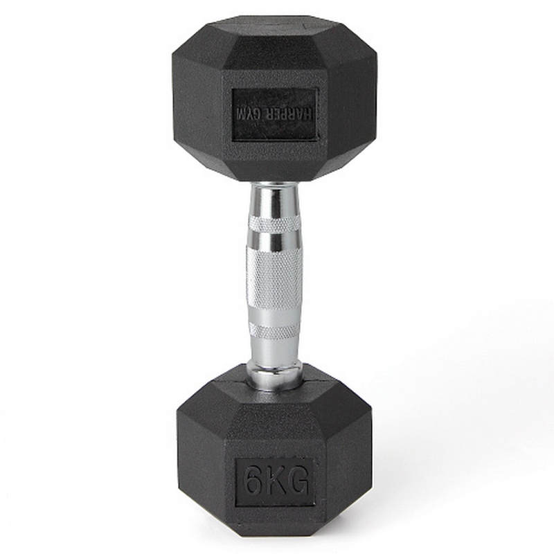 Гантель шестигранная обрезиненная Harper Gym NT162 800_800