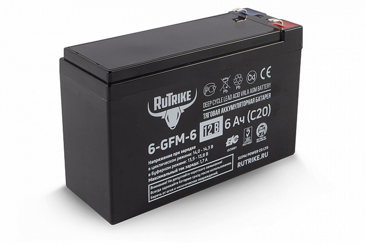 Тяговый аккумулятор RuTrike 6-GFM-6 (12V6A/H C20) 23937