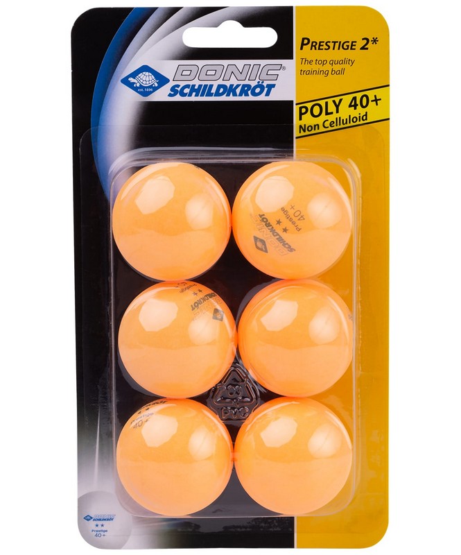 Мячи для настольного тенниса Donic Prestige 2, 6 штук, оранжевый,  - купить со скидкой