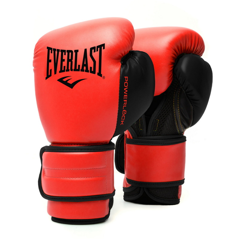 фото Боксерские перчатки тренировочные everlast powerlock pu 2 14oz красн. p00002311