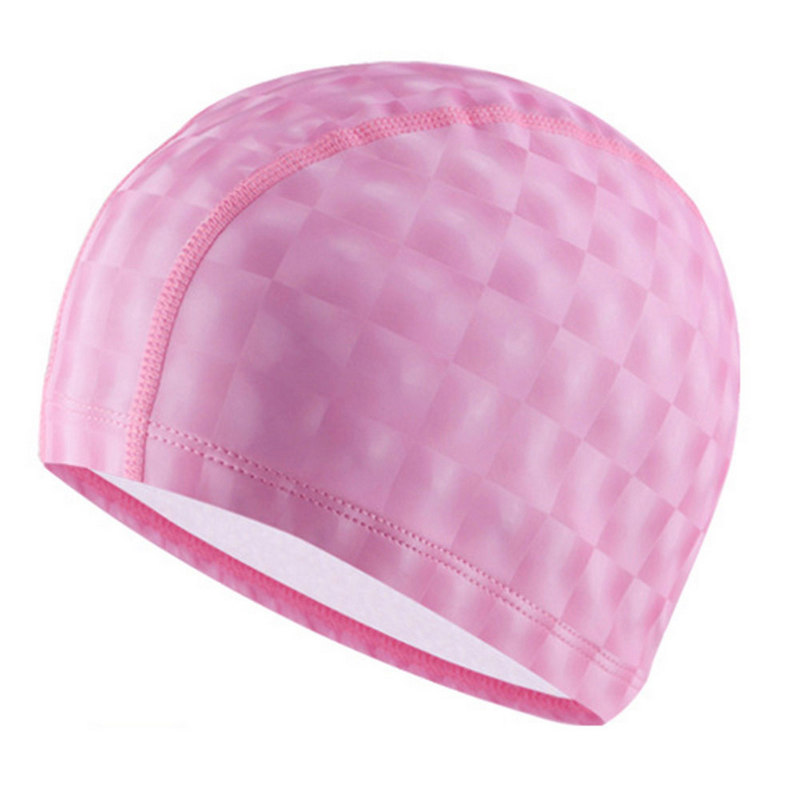 Шапочка для плавания одноцветная B31517-2 3D (Розовый) NoBrand