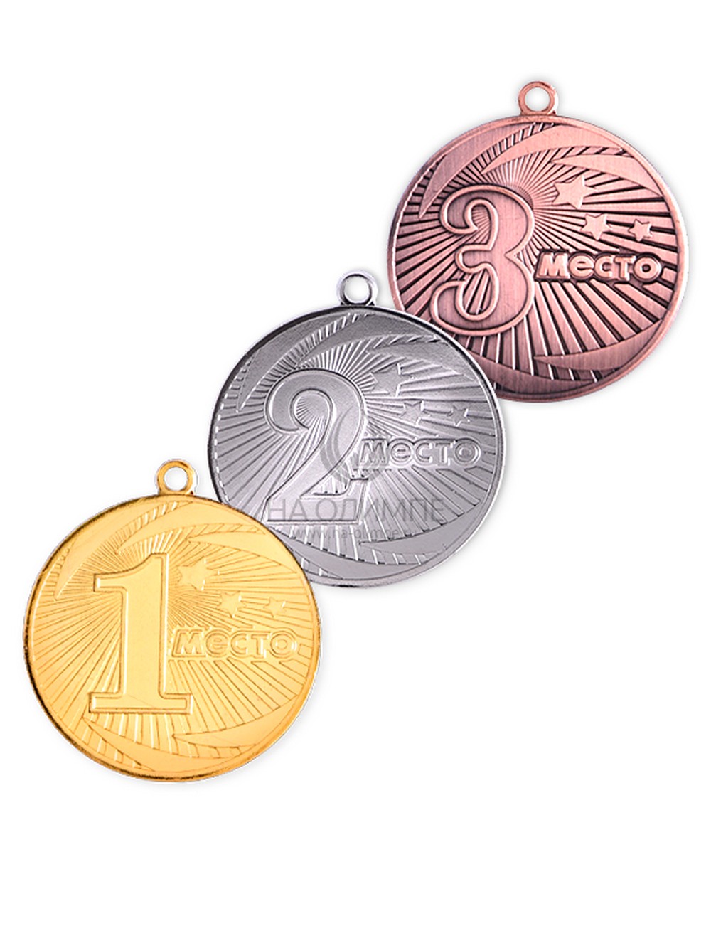 Купить Комплект медалей MD07 (3 медали), цвет золото серебро бронза 333290, NoBrand
