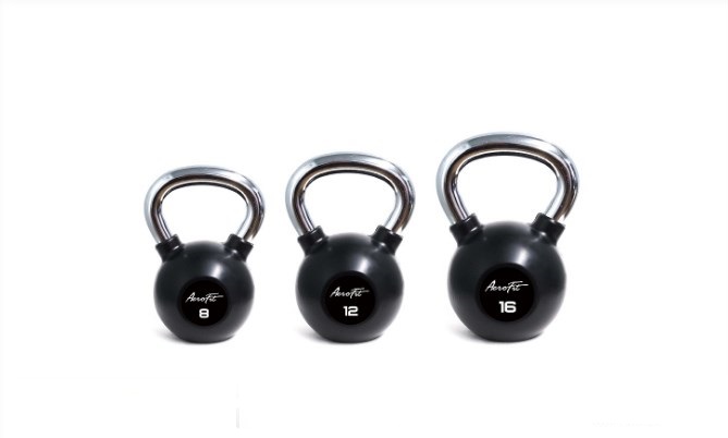 

Гиря обрезиненная с хромированной рукояткой 20 кг Aerofit AFBK20, черный