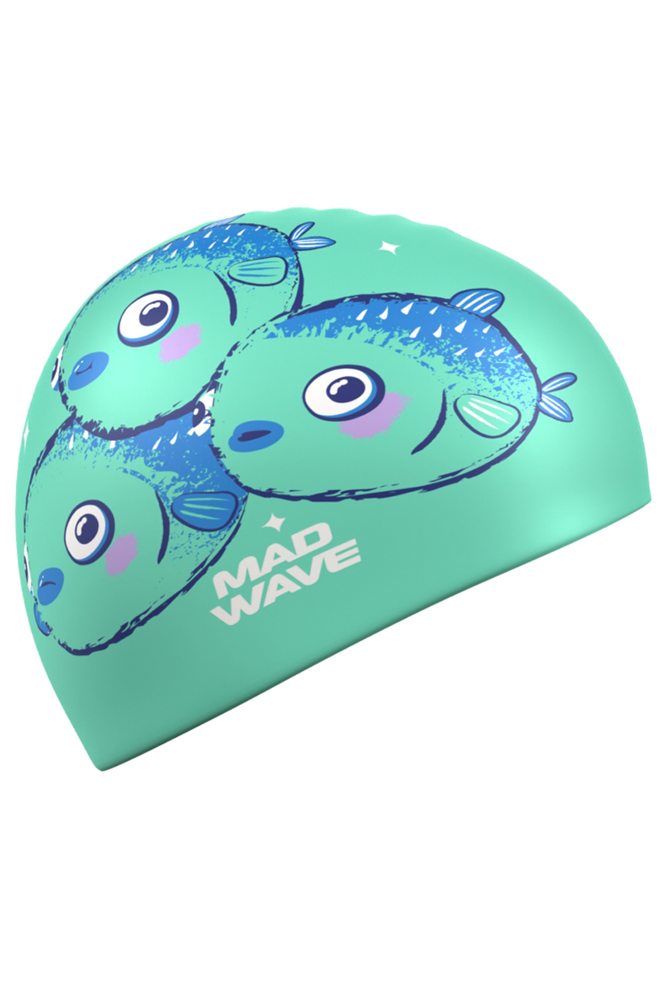 Юниорская силиконовая шапочка Mad Wave Fugu fish M0574 23 0 00W Голубой 1333_2000