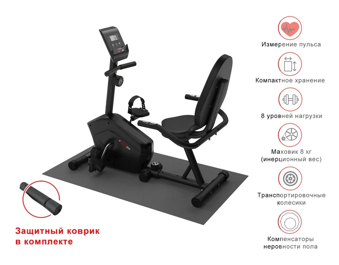 Горизонтальный велотренажер UnixFit BR-340 Compact