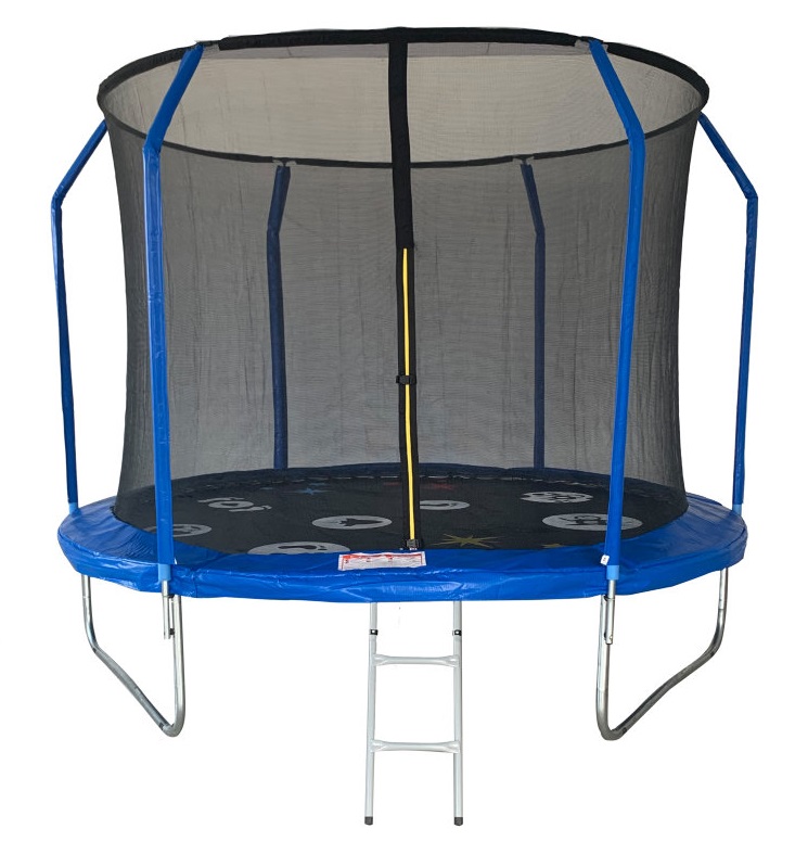 фото Батут sport elite 12ft 366 см play фиберглас с принтом, защитной сеткой внутрь, с лестницей fr-80-12ft